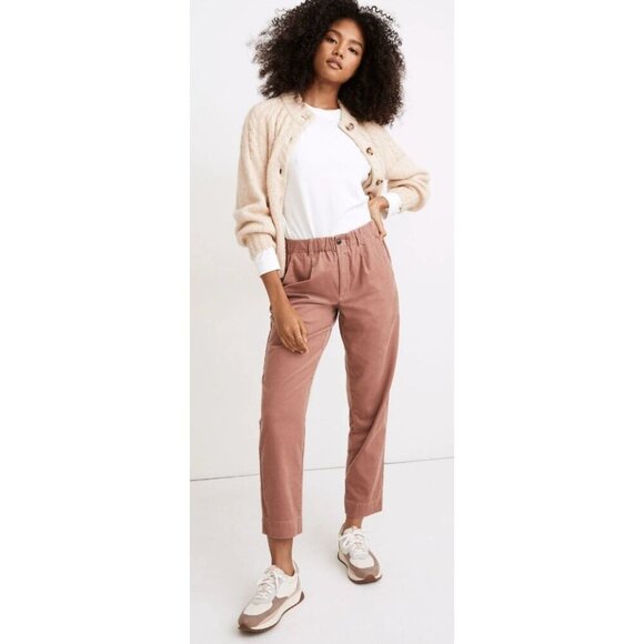 NWT Madewell Corduroy Pull-On Mid-Rise Jogger Faded Mauve Pants-sz XS - Picture 1 of 13